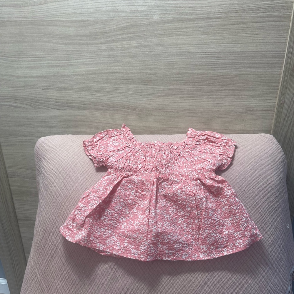 Mayoral Pink Flutter Sleeve Blouse